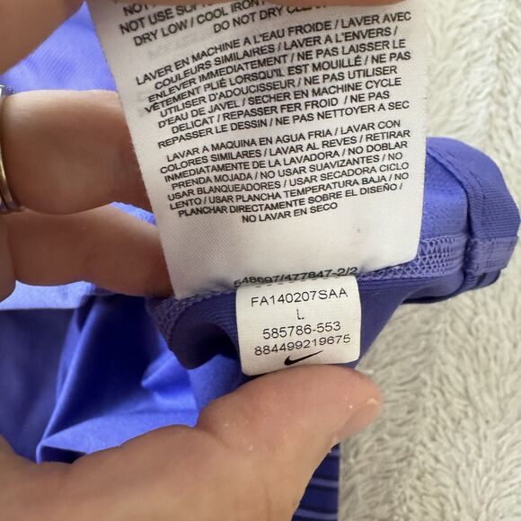 Nike Tiger Woods Polo Shirt Mens Large Purple Striped Golf TW Logo 585786-553 - Picture 10 of 15